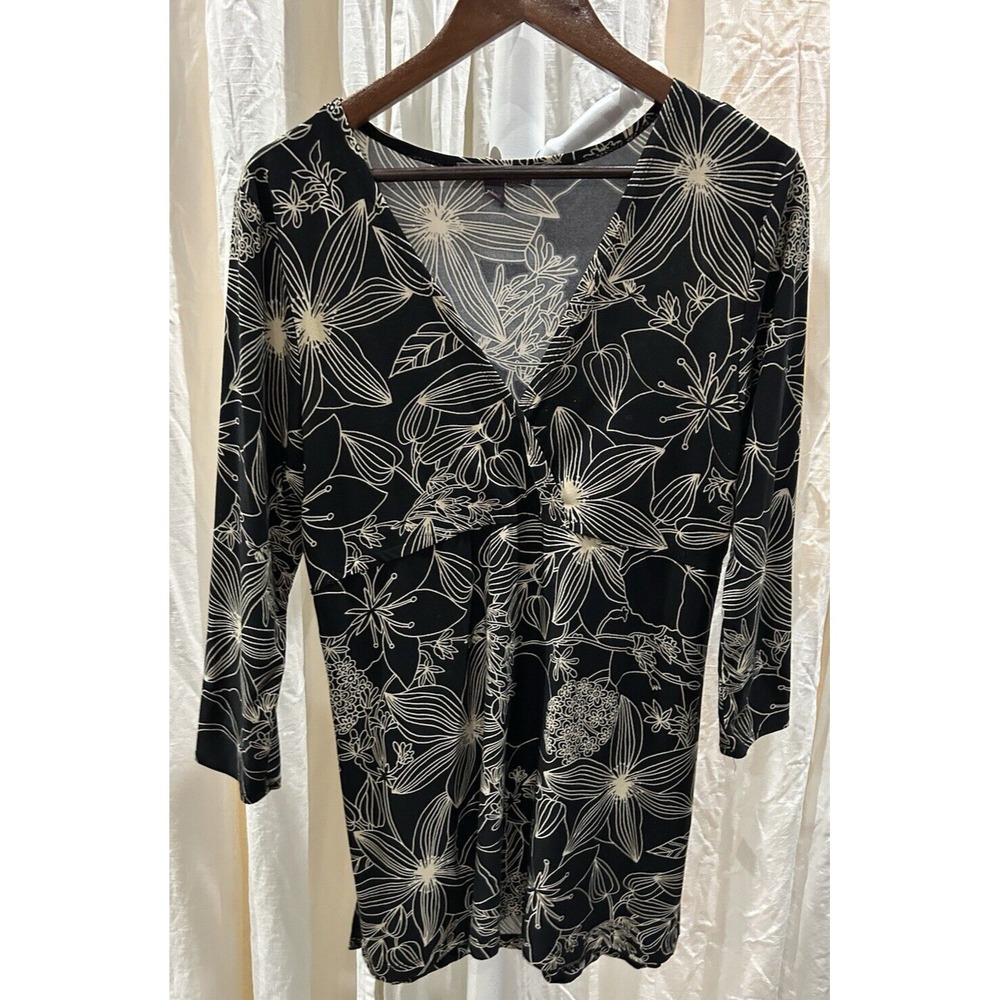 Vintage Eyeshadow Top Womens L Black Floral Babydoll Y2K Fairy Grunge Witchy 90s